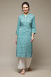 Green LIVA Straight Kurta image number 1